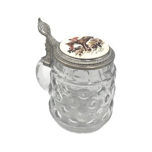 Original BMF BierSeidel Clear Bubble Glass Beer Stein Made In‎ West Germany